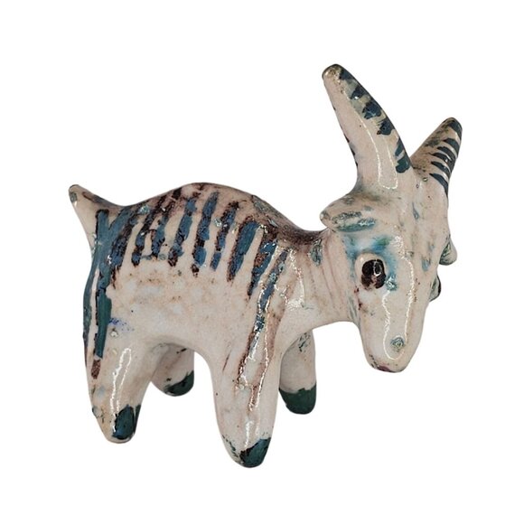 Vintage Gambone Style Handmade Goat Figurine Rustic Collectible Animal Sculpture - Picture 1 of 8